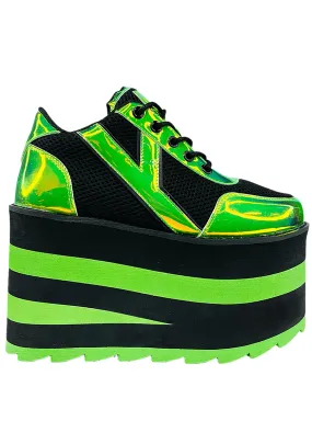 Karazii Platform Sneakers in Black Green