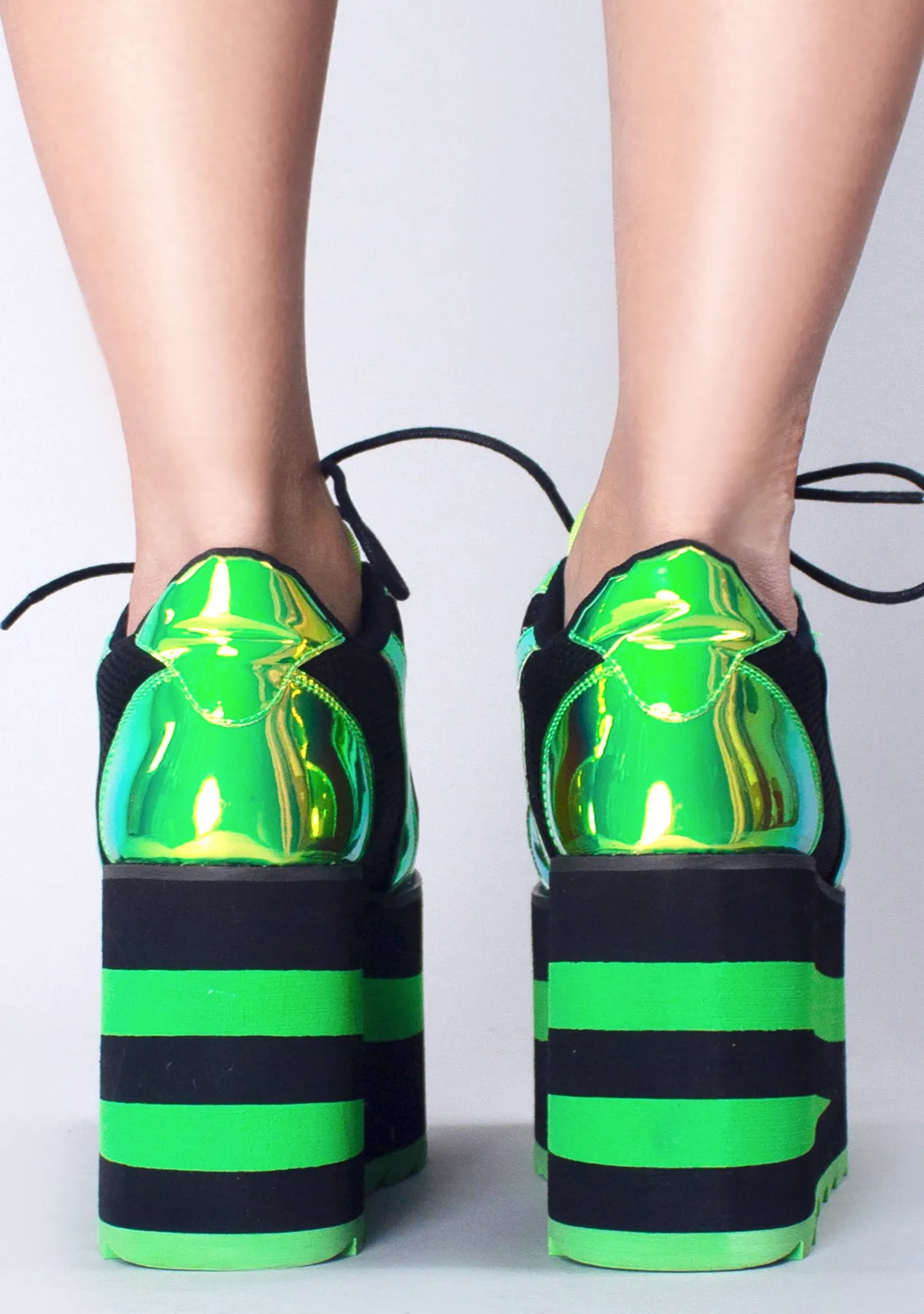 Karazii Platform Sneakers in Black Green