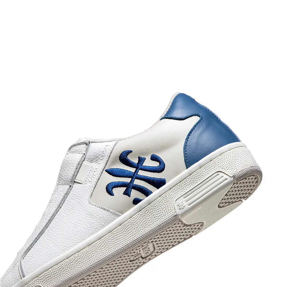 Men's Adelaide White Blue Leather Sneakers 02641-005