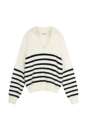 Mohair Striped Knit Top