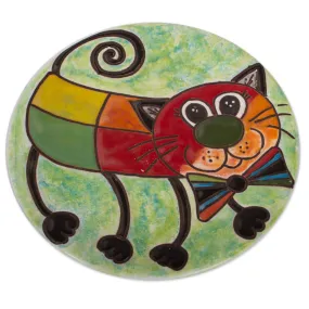 Novica Bow Tie Cat Ceramic Wall Art