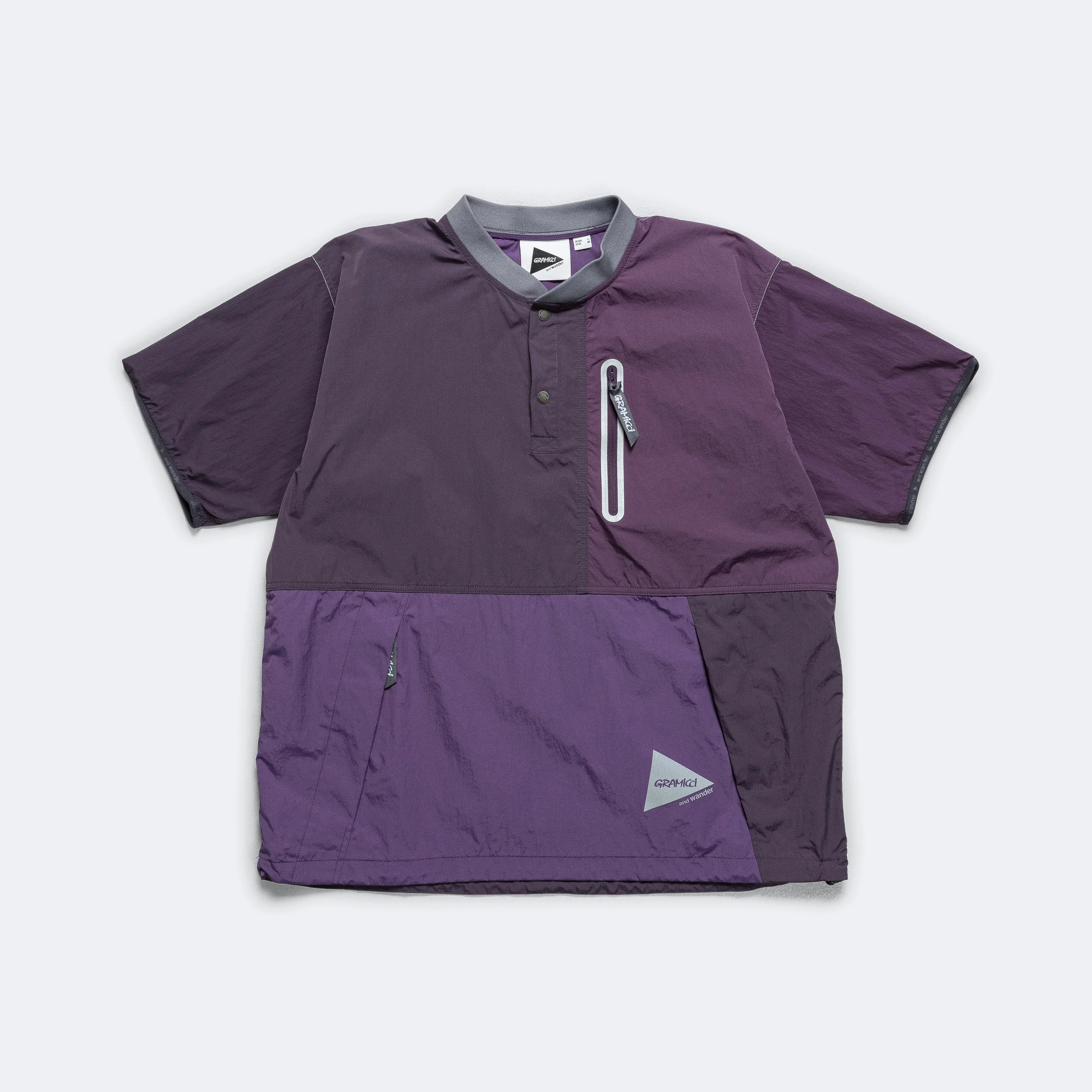 Patchwork Wind Tee × and wander - Purple