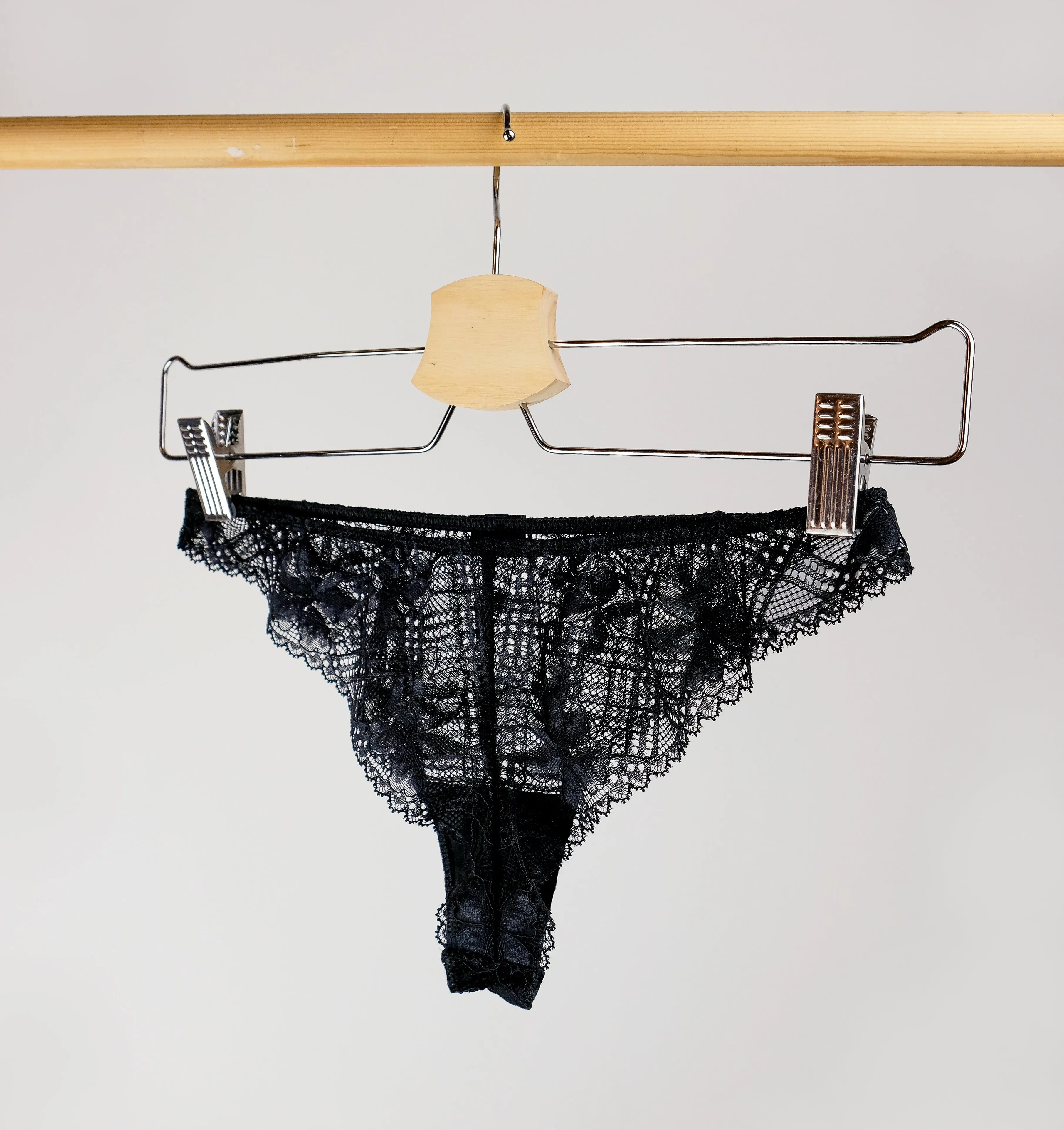 Plaid mesh tanga [Black]