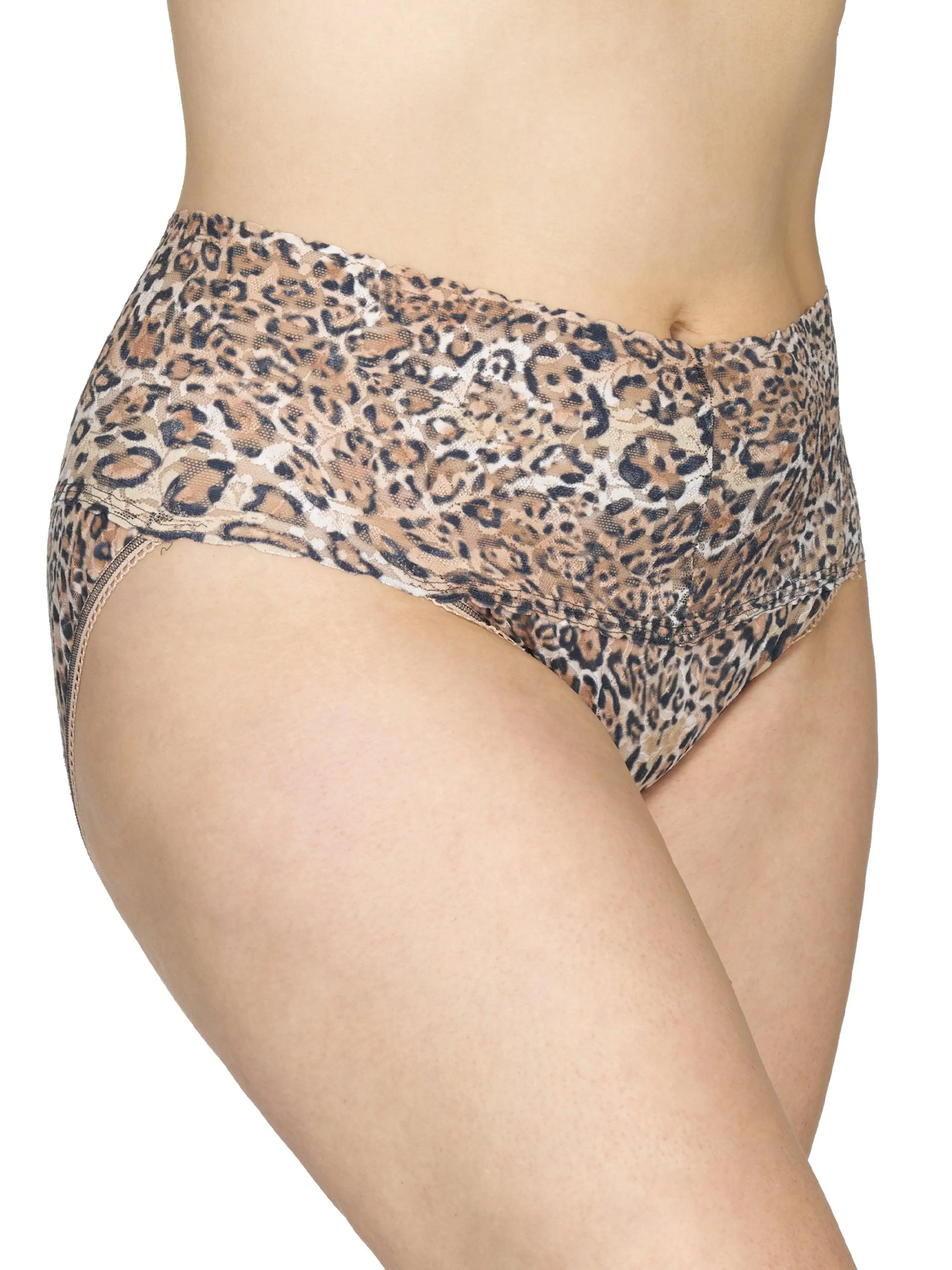 Plus Size Printed Retro V-Kini Leopard Nouveau Sale