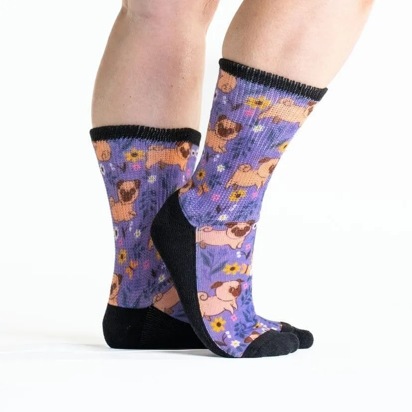 Pug Love Non-Binding Diabetic Socks