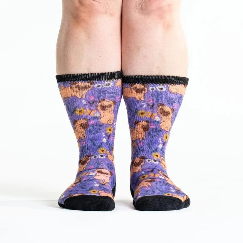 Pug Love Non-Binding Diabetic Socks