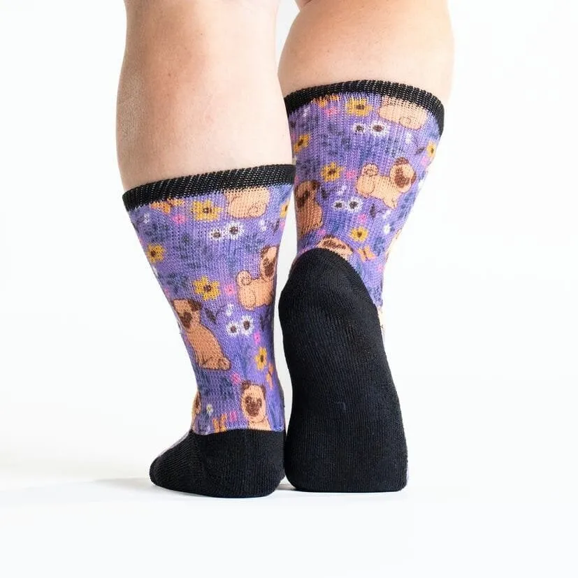 Pug Love Non-Binding Diabetic Socks