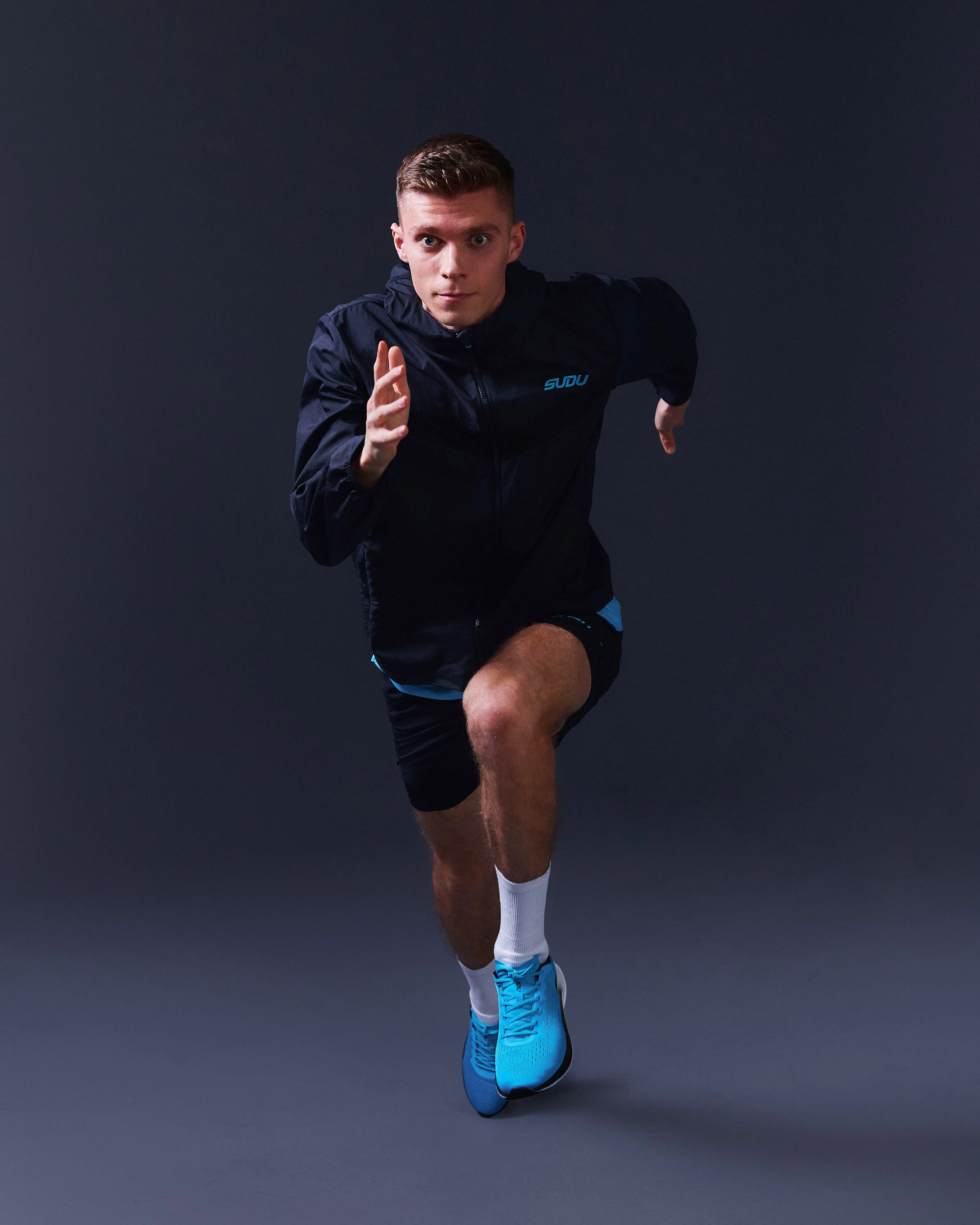 SRJ L 01 Run Lightweight Jacket - Black/Light Blue