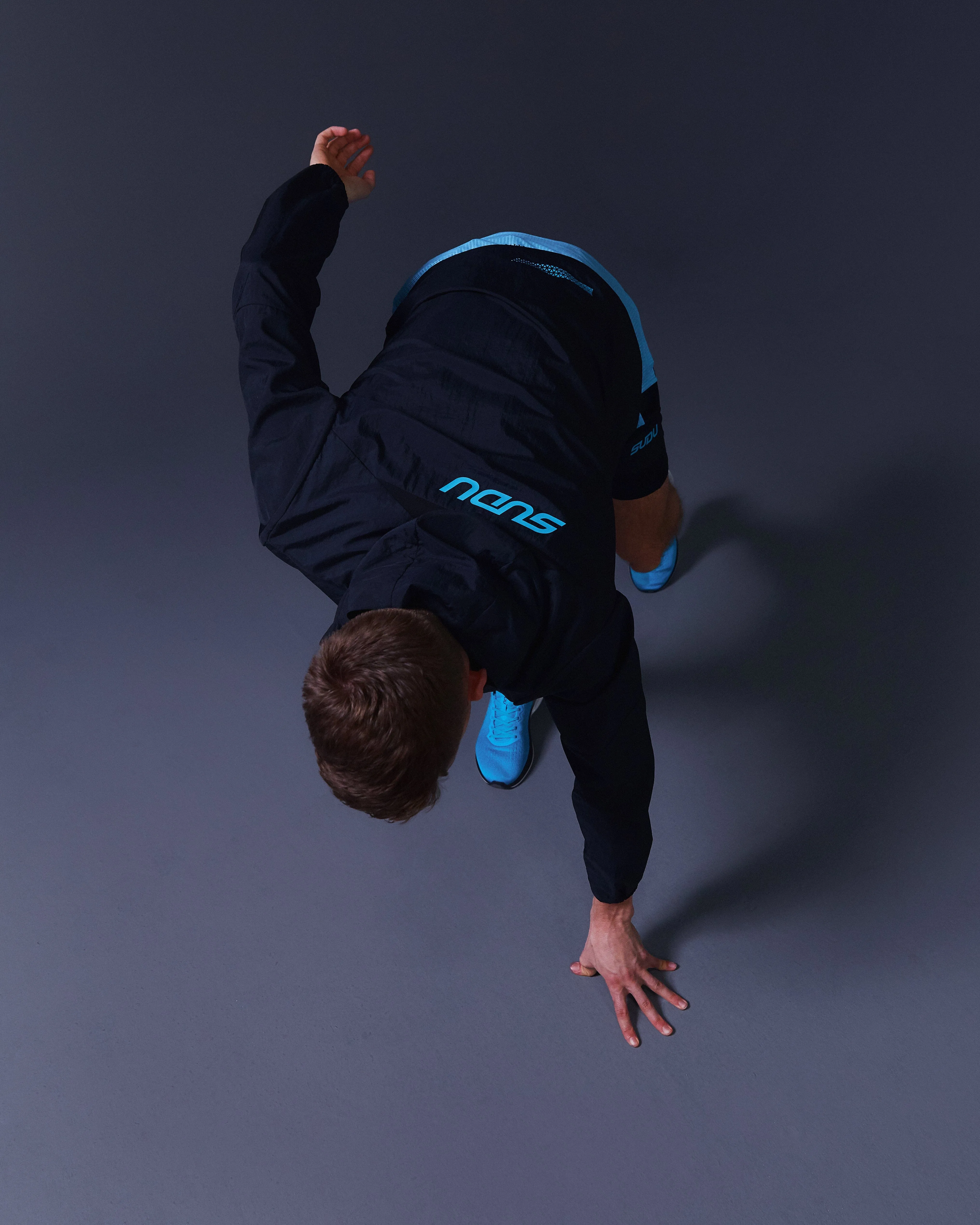 SRJ L 01 Run Lightweight Jacket - Black/Light Blue