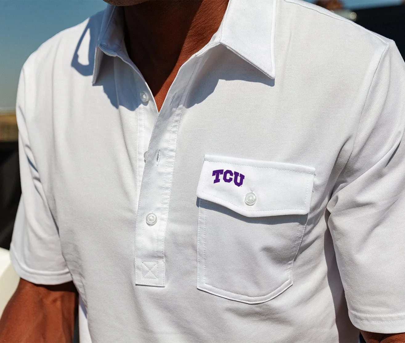 TCU - Coach's Performance Players Shirt - TCU Mark - White