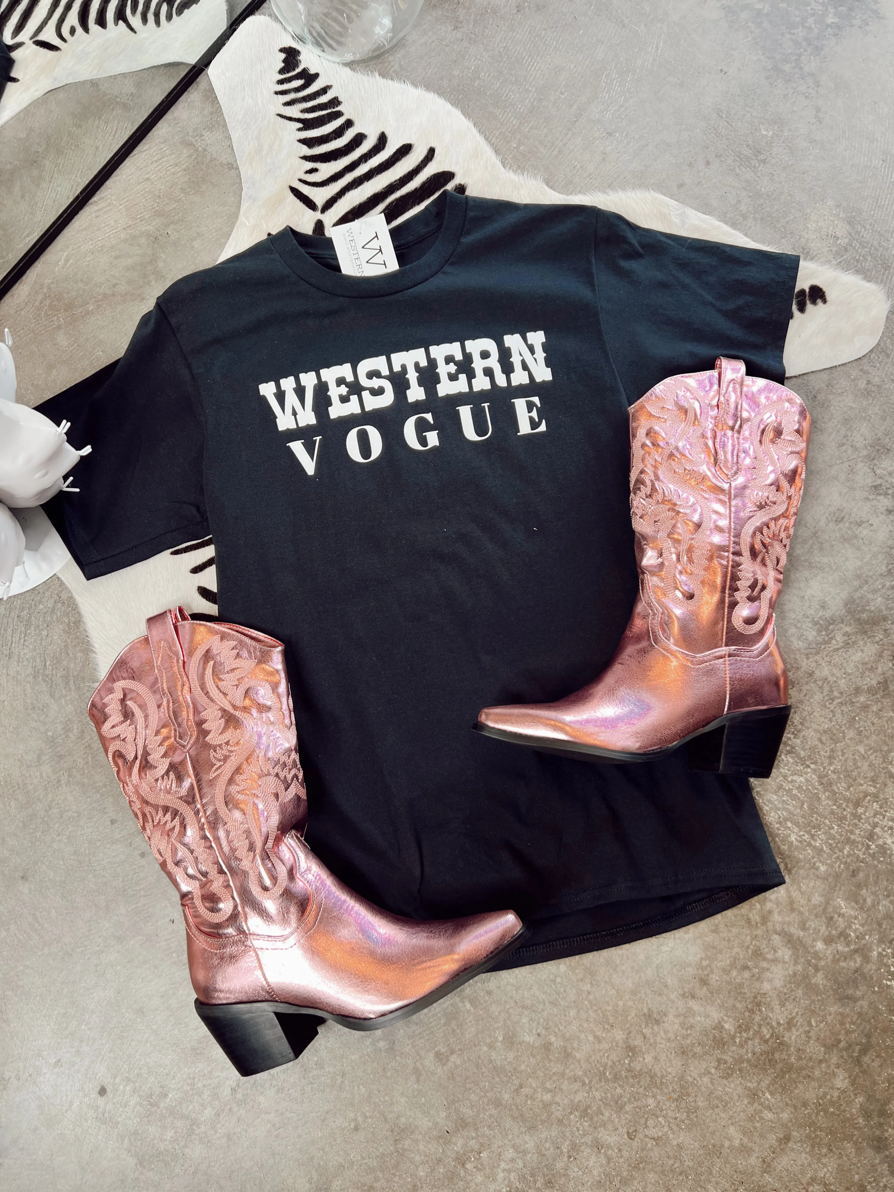 The Retro Western Vogue T-Shirt-Large