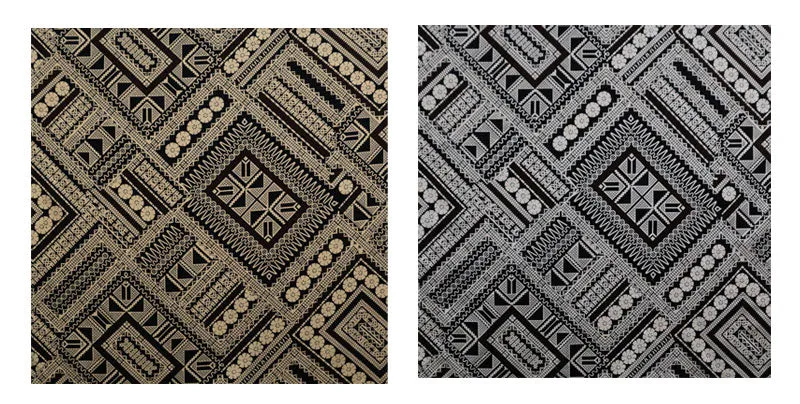 Traditional Polynesian Geometric design Fabric | Cotton Light Barkcloth